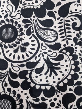 IKEA Akerkulla Fabric Eva Lundgren Black White Scandinavian Folk Design 1.3 Yds